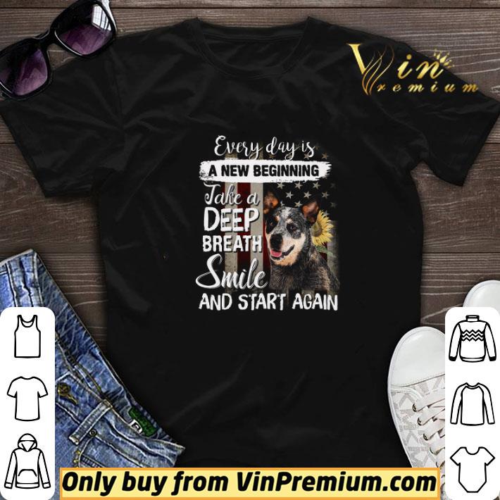 Australian Stumpy Dog Sunflower American Flag Every Day Is A New Beginning shirt sweater