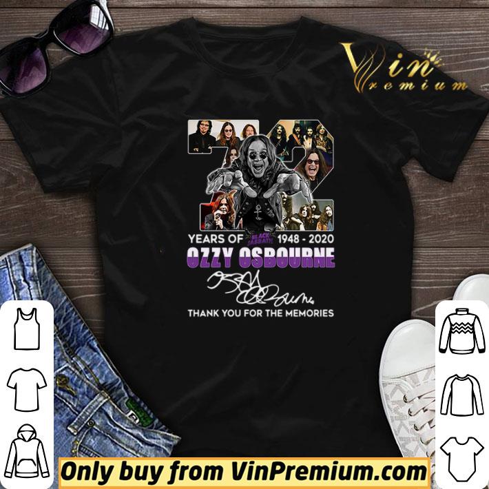 72 Years Of Black Sabbath 1948 2020 Ozzy Osbourne Thank You For The Memories shirt sweater