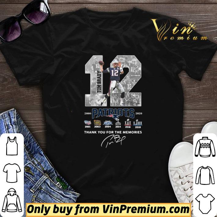 12 Tom Brady Patriots 2000 2020 Thank You For The Memories Signature shirt sweater