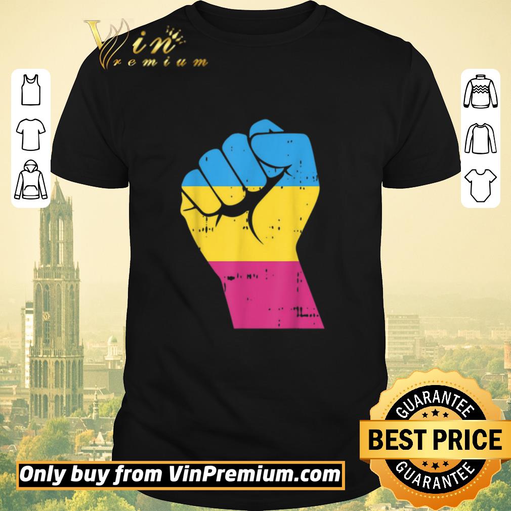 Awesome LGBT Resist Fist Vintage Hand Pansexual Flag Color Gift shirt sweater