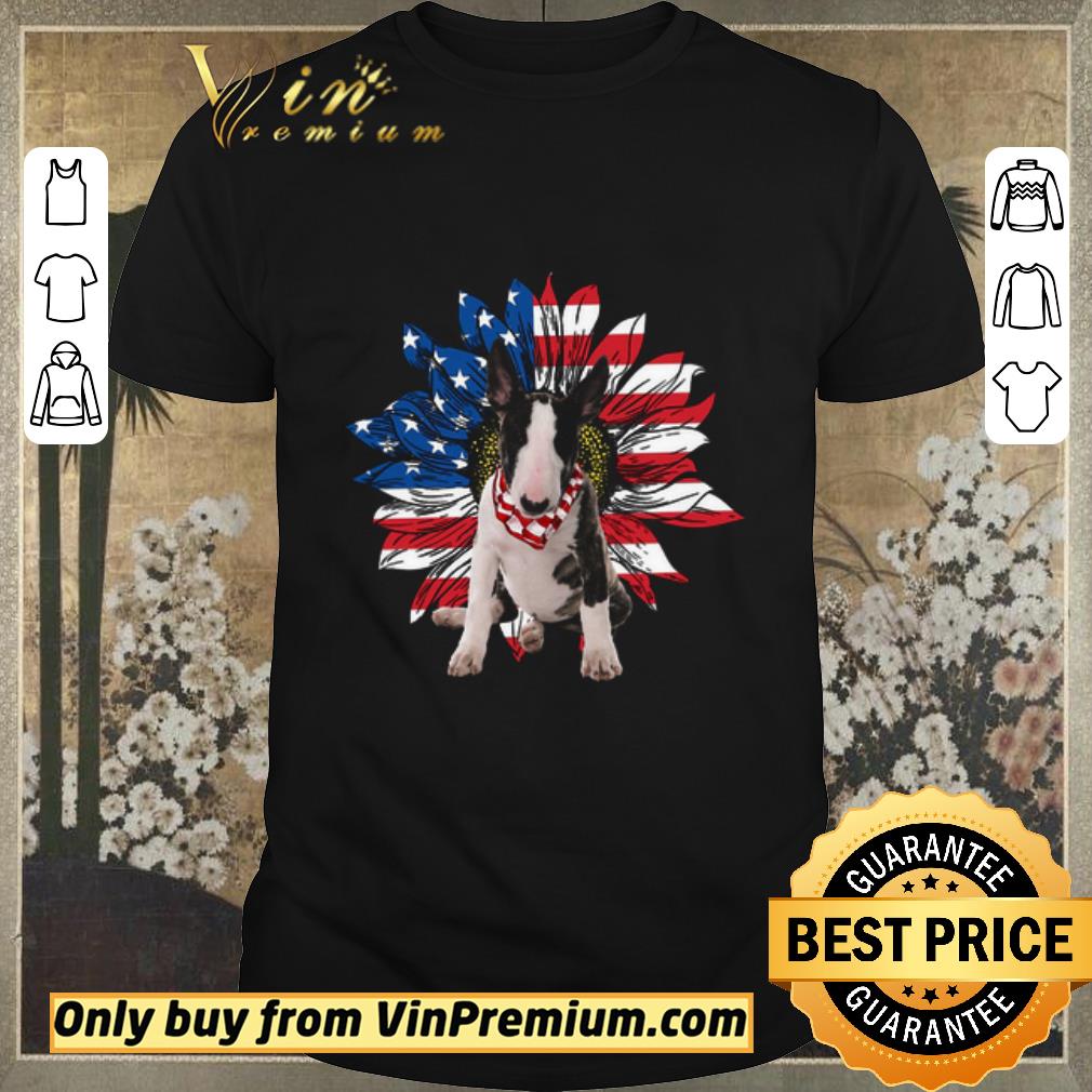Official Bull Terrier Sunflowers American Flag shirt sweater