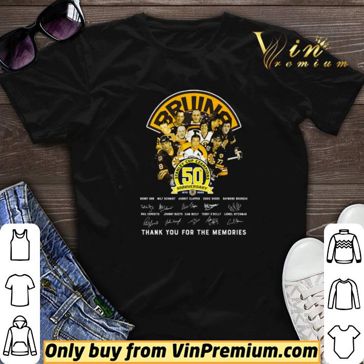Boston Bruins 50th anniversary all players thank you for the memories signatures shirt sweater