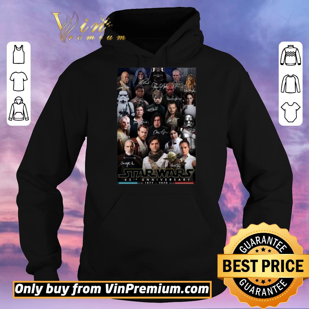 fdb4bcaa official star wars 43rd anniversary 1977 2020 all characters signatures shirt sweater 4 - Official Star wars 43rd anniversary 1977 2020 all characters signatures shirt sweater