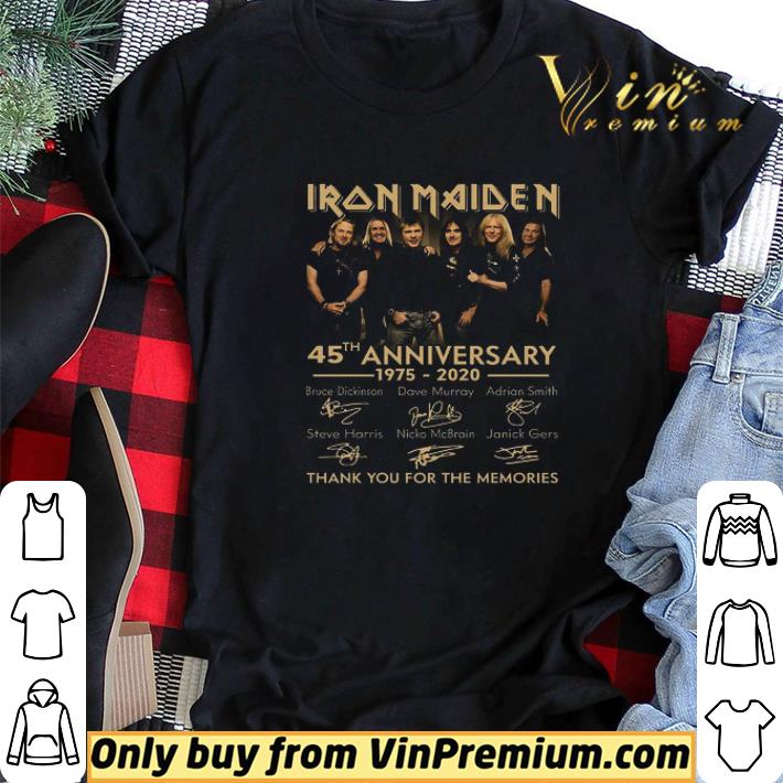 Iron Maiden 45th Anniversary 1975 2020 Signature Thank You For The Memories shirt sweater Iron Maiden 45th Anniversary 1975 2020 Signature Thank You For The Memories shirt sweater