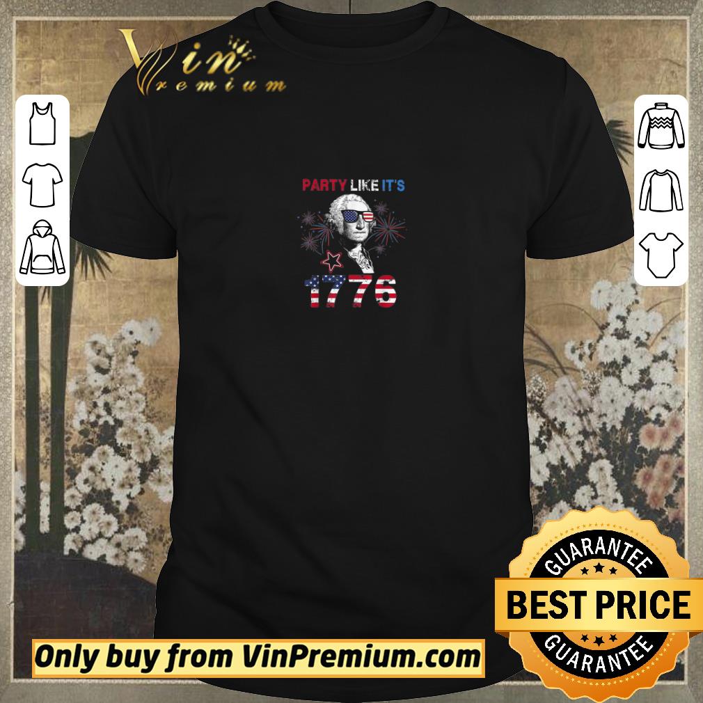 Funny Thomas Jefferson Glasses American Flag Party Like It's 1776 Happy 4th Of July shirt sweater