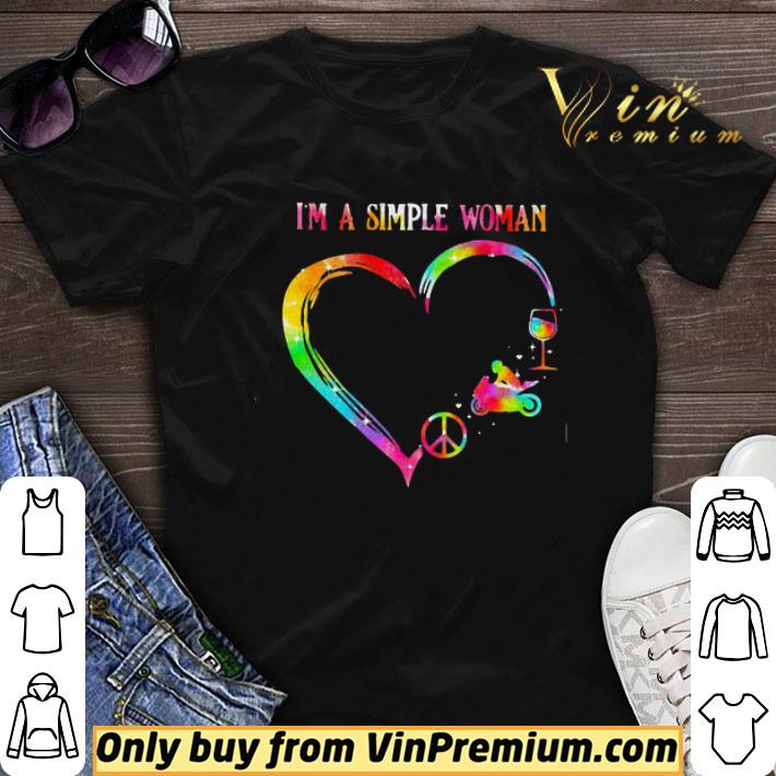 I’m a simple woman heart motorcycle wine shirt sweater