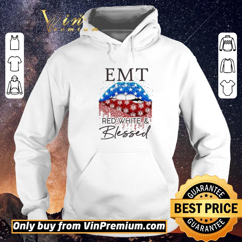 168a93ac top lips american flag emt red white and blessed happy 4th of july shirt sweater 4 - Top Lips American Flag EMT Red White And Blessed Happy 4th Of July shirt sweater
