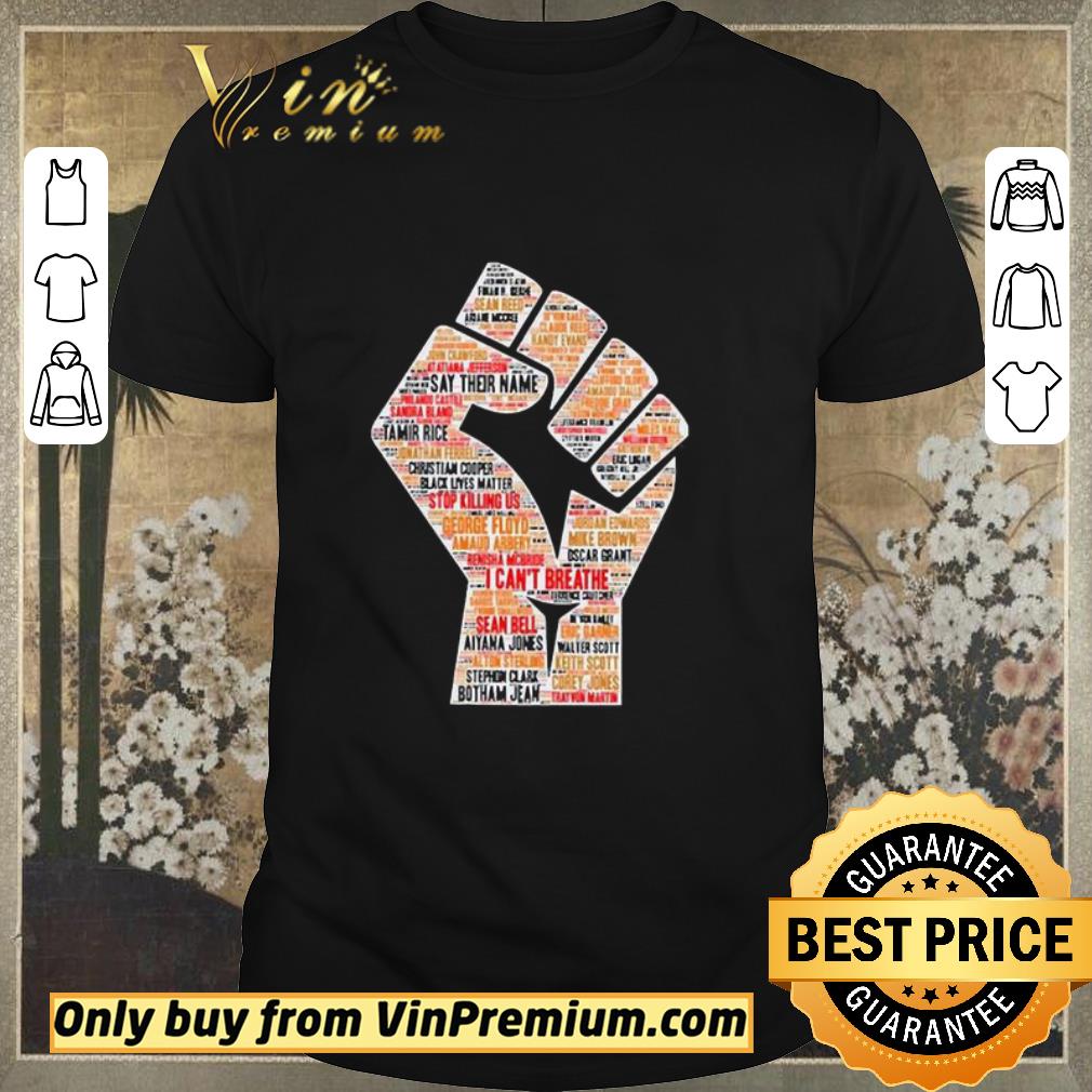 Awesome I can’t breathe black hand power BLM shirt sweater