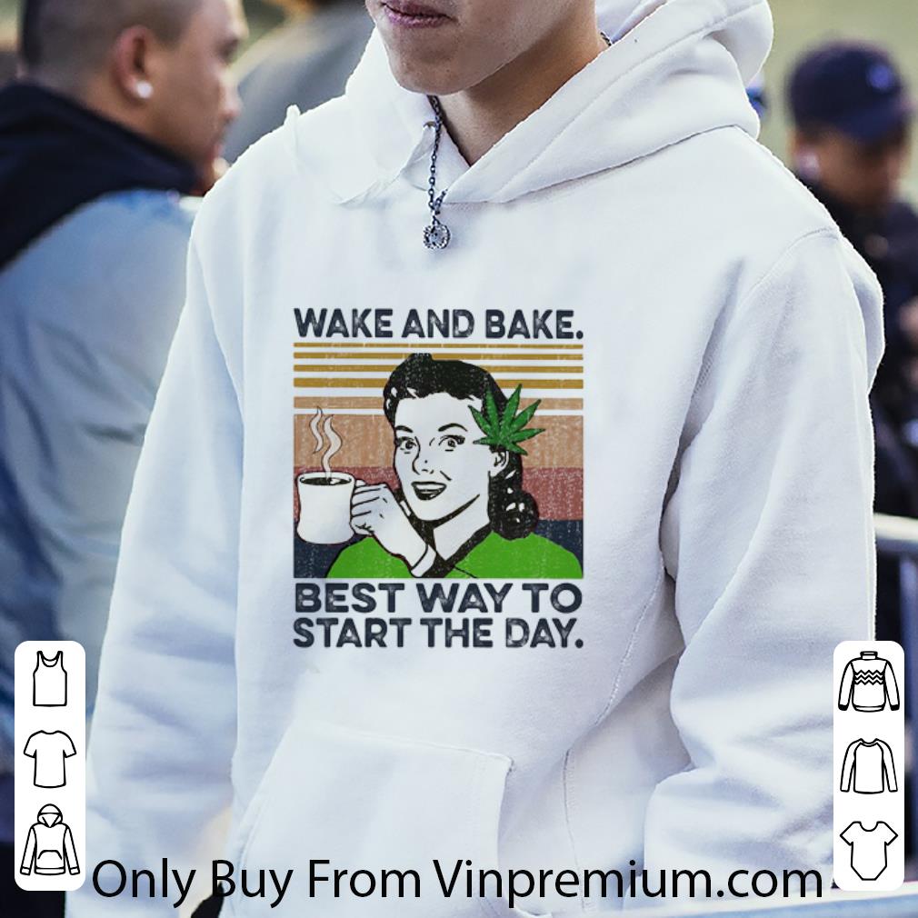 219d36fe awesome vintage weed wake and bake best way to start the day shirt 4 - Awesome Vintage Weed Wake And Bake Best Way To Start The Day shirt