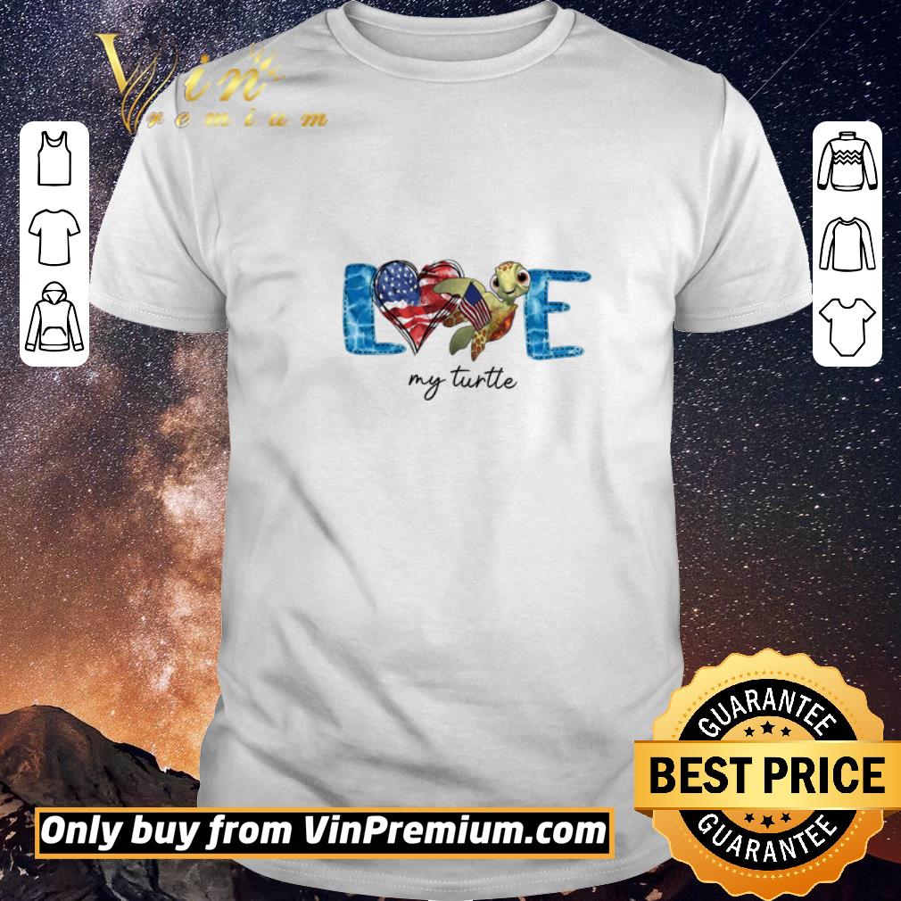 Hot Love My Turtle American Flag Happy 4th Of July shirt sweater