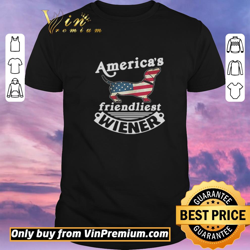 Awesome Dachshund Friendliest Wiener American Flag Veteran Independence Day shirt sweater