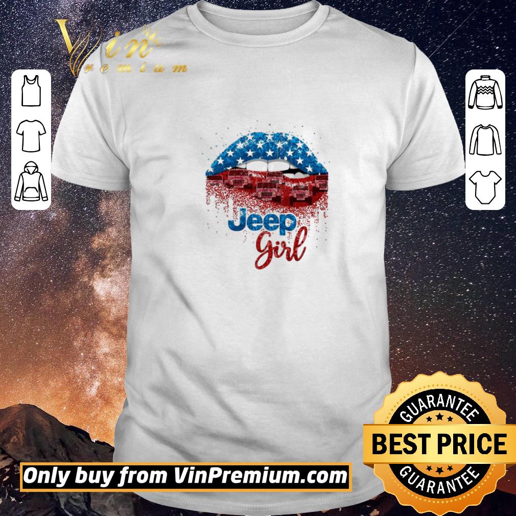 Awesome Lips Jeep Girl American Flag Happy 4th Of July shirt sweater