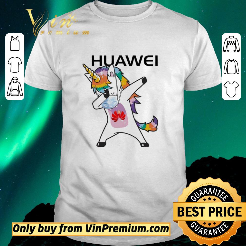 Awesome Dabbing Unicorn mask Huawei logo Coronavirus shirt sweater