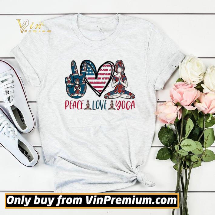 343ed41b peace love yoga american flag hippie girl shirt 4 - Peace Love Yoga American flag hippie girl shirt