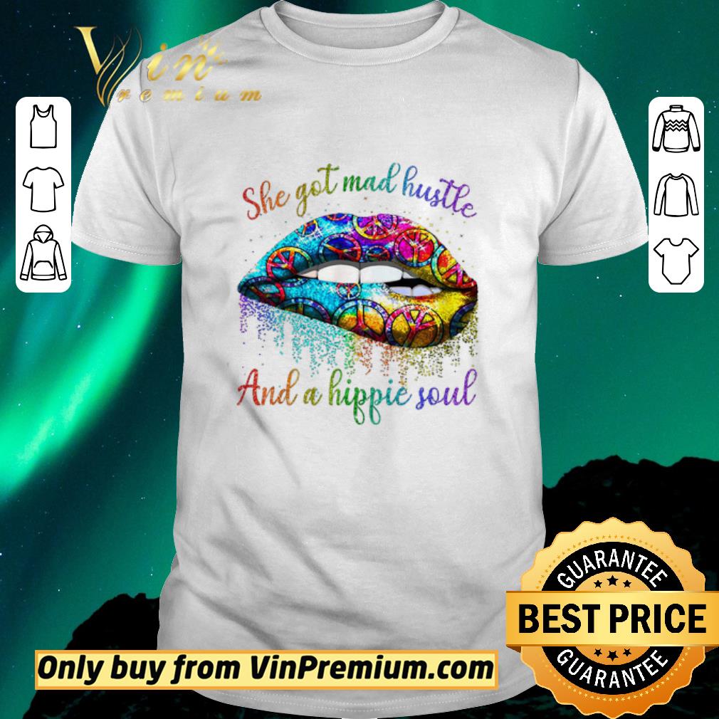 Awesome Lips Peace She Got Mad Hustle And A Hippie Soul shirt sweater