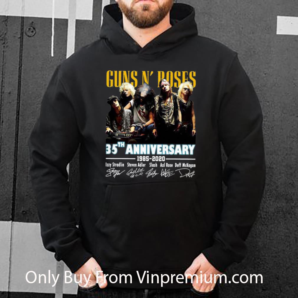 3632145d hot guns n poses 35th anniversary 1985 2020 signatures shirt 4 - Hot Guns N’ Poses 35th Anniversary 1985-2020 Signatures shirt