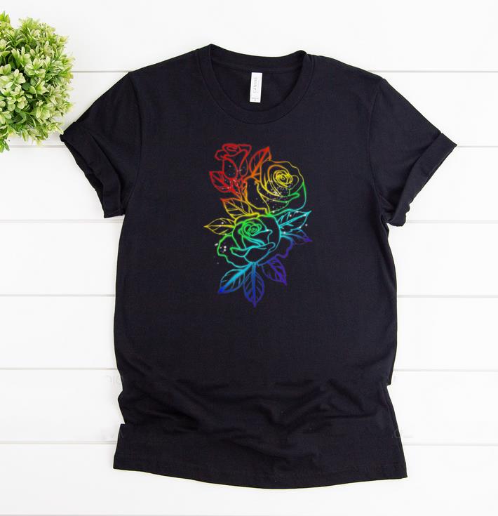 Hot The World Is Colorful Pride LGBT Roses Gay Lesbians Shirt