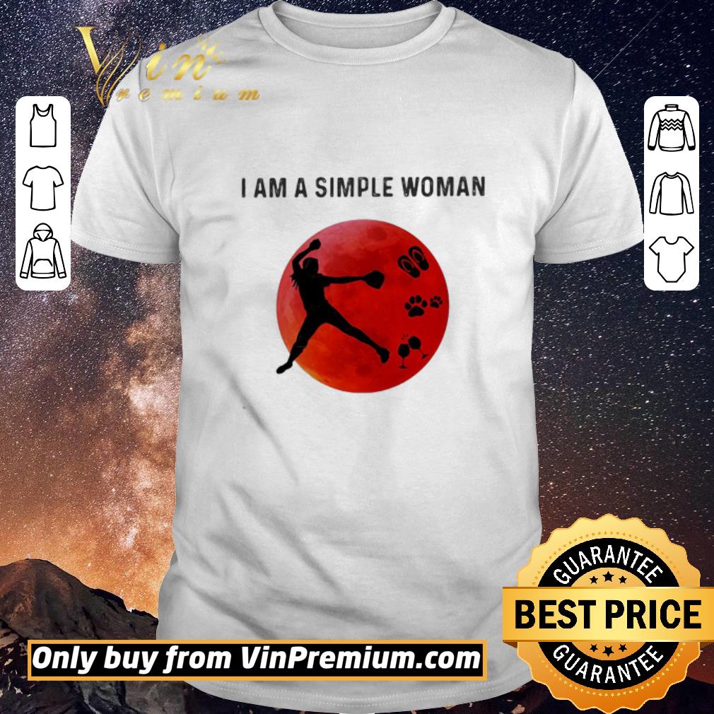 Awesome I am a simple woman baseball paw wine shirt sweater