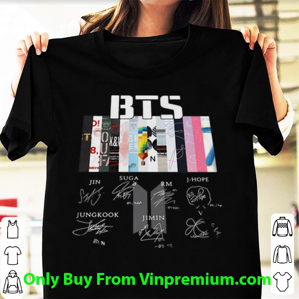 Hot BTS Jun Suga RM J-Hope Jungkook Jimin V Signatures shirt
