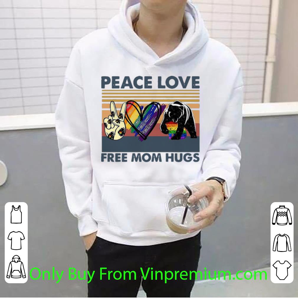 438e9fec original vintage bear peace love lgbt free mom hugs shirt 4 - Original Vintage Bear Peace Love LGBT Free Mom Hugs shirt