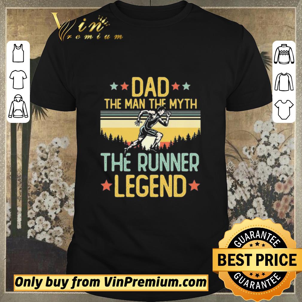 Awesome Dad the man the myth the runner legend happy fathers day stars vintage retro shirt sweater
