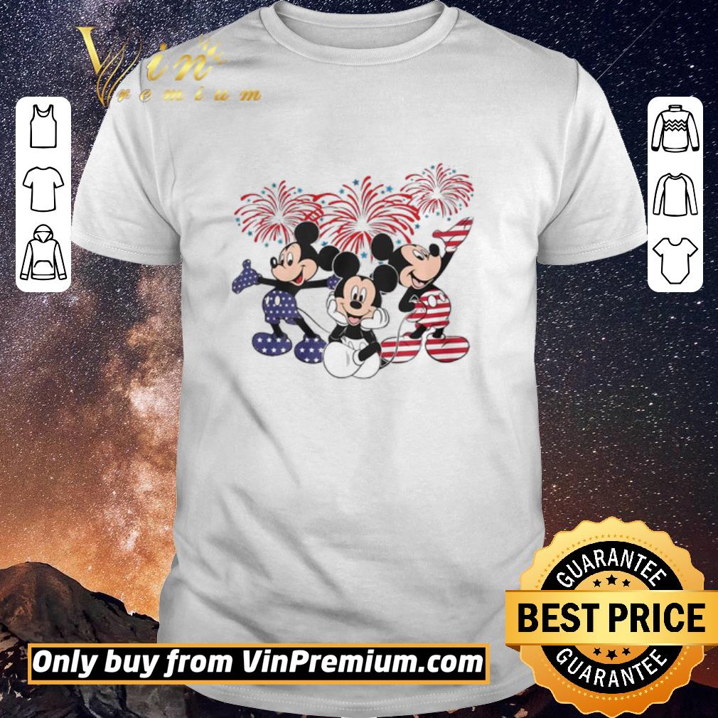 Awesome Mickey Mouse Firework American Flag Independence Day shirt