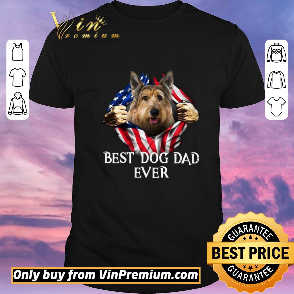 Awesome Blood Inside Me Berger Picard Dog American Flag Best Dog Dad Ever shirt sweater