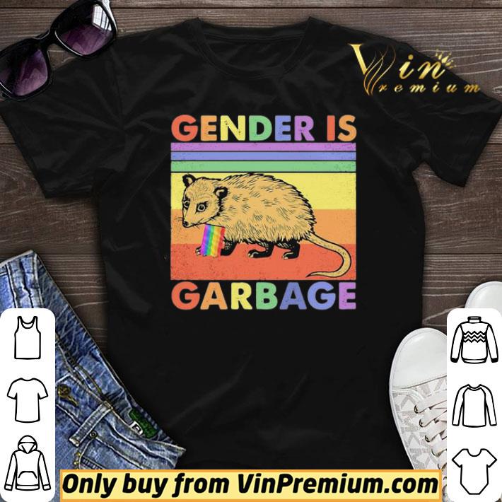 GENDER IS GARBAGE OPOSSUM LGBT VINTAGE RETRO shirt sweater
