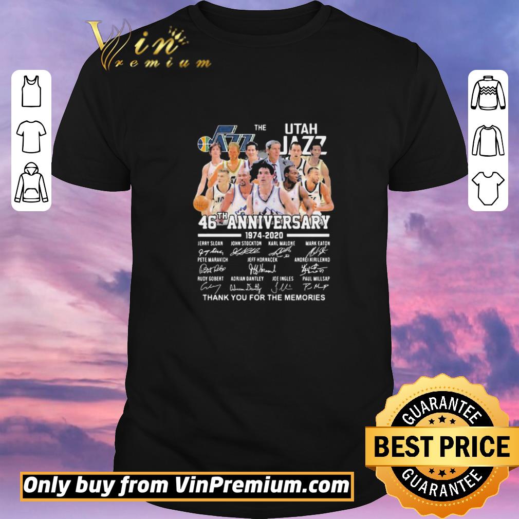 Hot The Utah Jazz 46th Anniversary 1974–2020 Signatures shirt