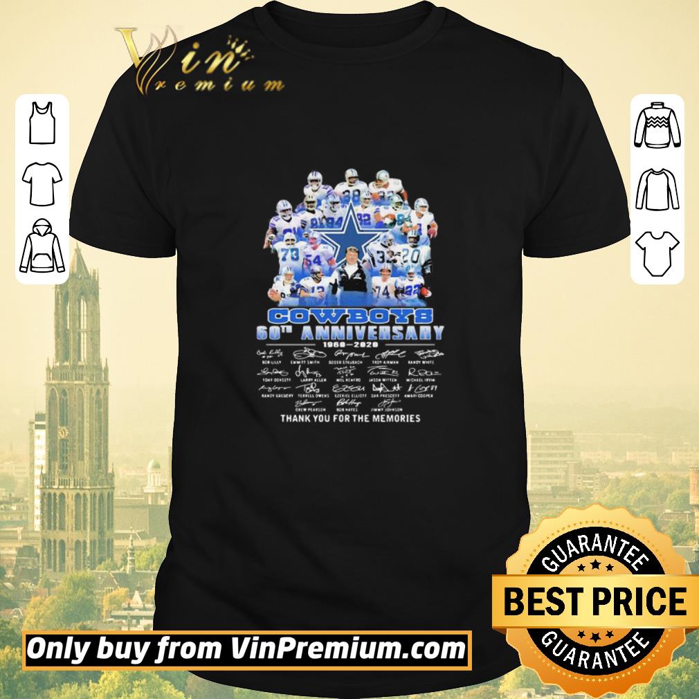 Awesome Dallas cowboys football 60th anniversary 1960 2020 thank you for the memories signatures shirt sweater