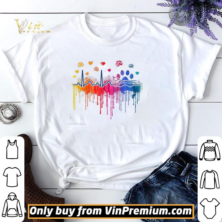 Heartbeat Proud Dog Groomer Watercolor shirt sweater