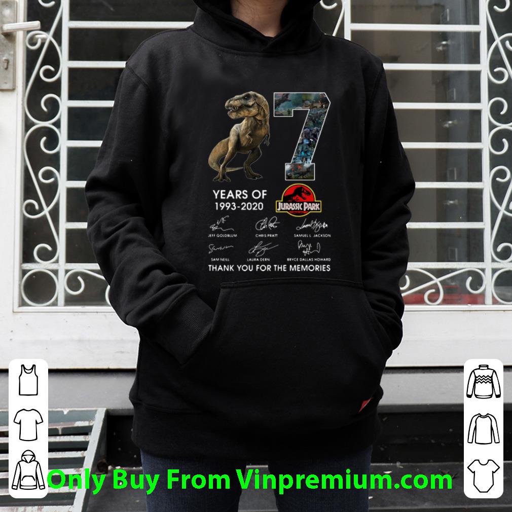 7c0ddd76 premium 27 years of jurassic park thank you for the memories signatures shirt 4 - Premium 27 Years Of Jurassic Park Thank You For The Memories Signatures shirt