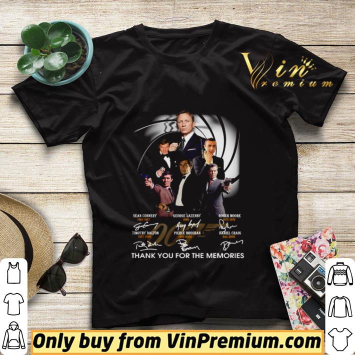 7cd552b8 james bond 007 sean connery george lazenby roger moore thank you for the memories signatures shirt sweater 4 - James Bond 007 Sean Connery George Lazenby Roger Moore Thank You For The Memories Signatures shirt sweater