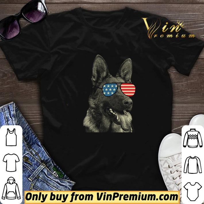 German shepherd american flag sunglasses 4th of july shirt sweater