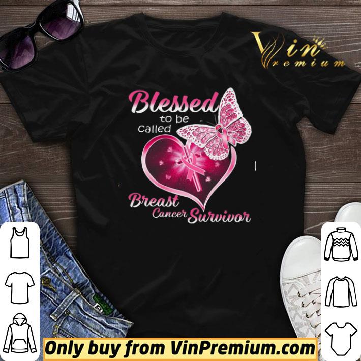 Butterfly Heart Blessed To Be Called Breast Cancer Survivor shirt sweater
