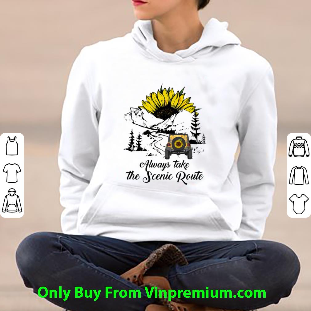 80ac3031 original alway take the scenic route jeep sunflower shirt 4 - Original Alway Take The Scenic Route Jeep Sunflower shirt
