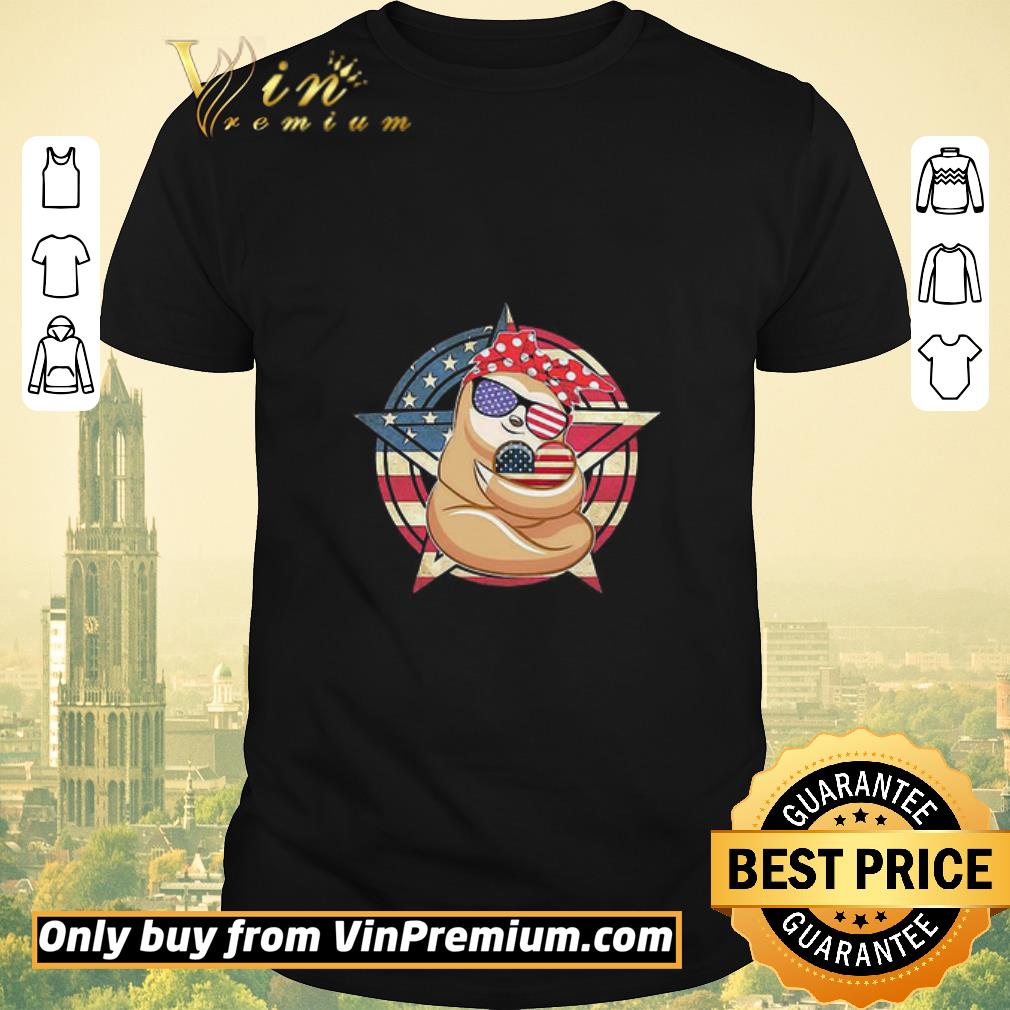 Awesome Patriotic Sloth American flag 4th of july shirt sweater