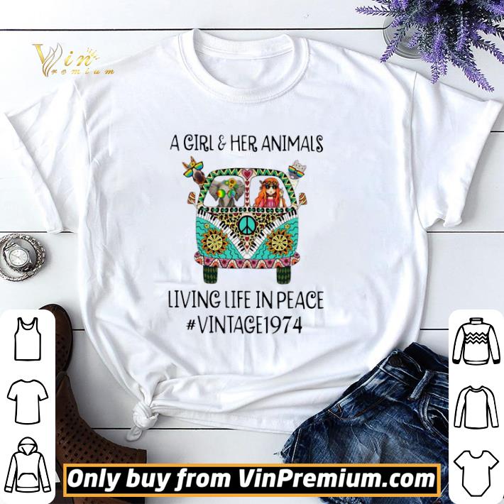 A girl and her Animals living life in peace vintage 1974 shirt sweater