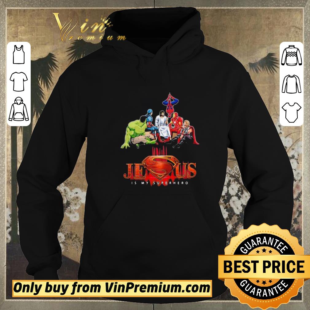 Nice Jesus is my superhero light shirt sweater a0f1f4f7 nice jesus is my superhero light shirt sweater 4 - Nice Jesus is my superhero light shirt sweater