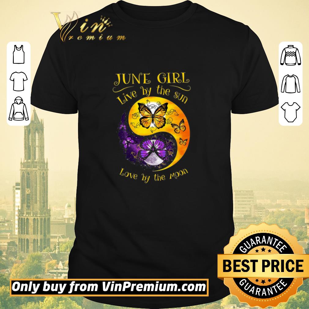 Funny Yellow And Purple Butterfly June Girl Live By The Sun Love By The Moon shirt sweater