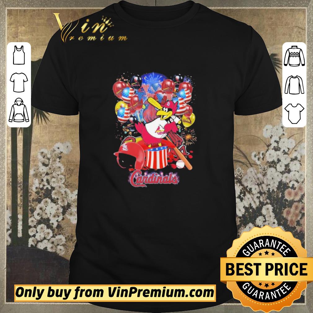 Pretty Fredbird St. Louis Cardinals Firework Balloon American Flag shirt sweater
