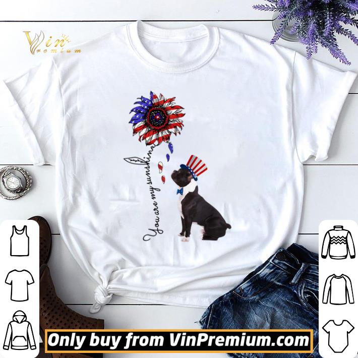 America Flag Sunflower French Bulldog Independent shirt sweater