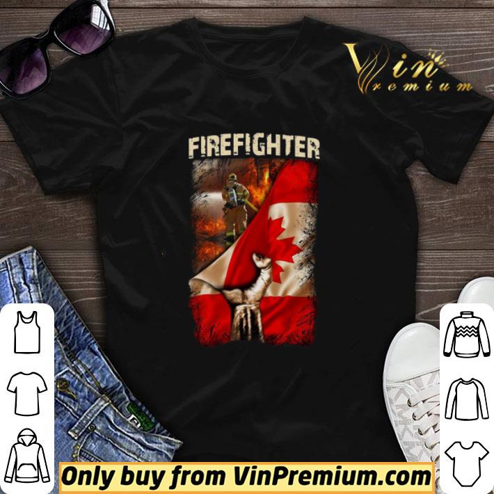 Firefighter is Canada flag shirt sweater
