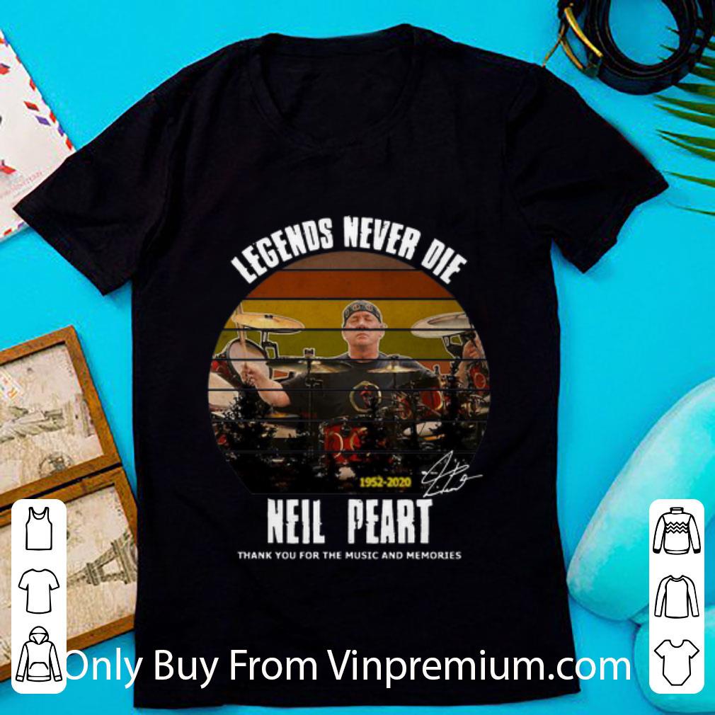 Awesome Vintage Legends Never Die Neil Peart Thank You For The Memories shirt