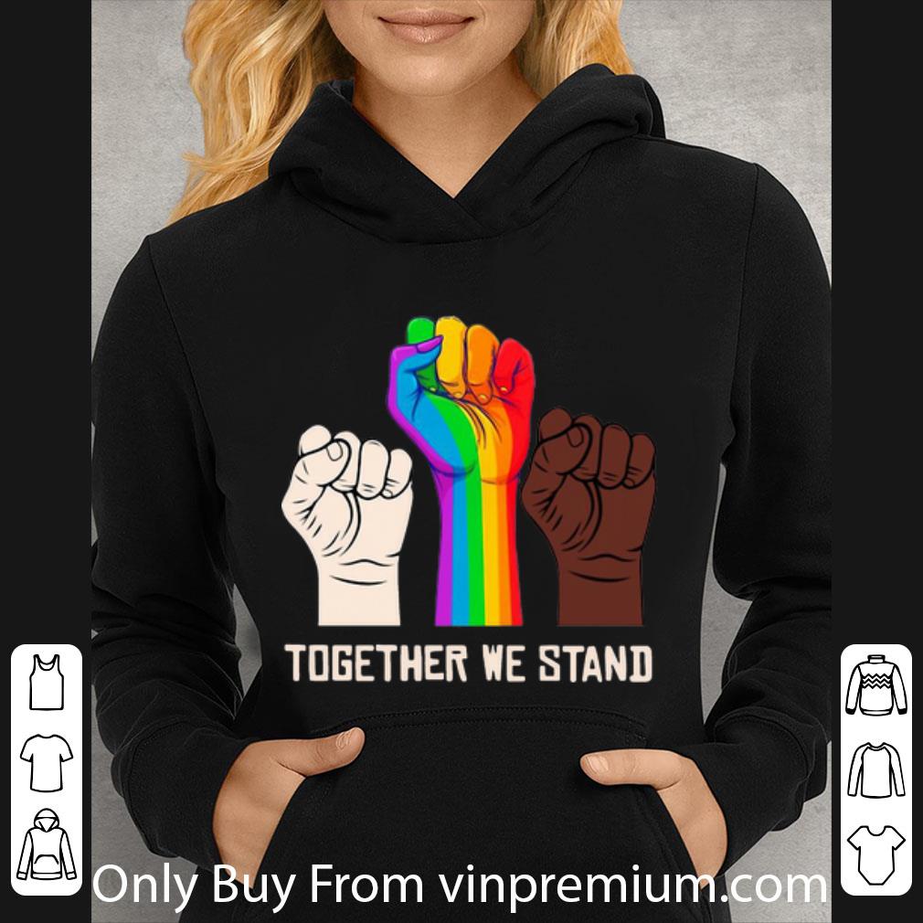 dc420d4f official lgbt black white strong hand together we stand shirt 4 - Official LGBT Black White Strong Hand Together We Stand shirt
