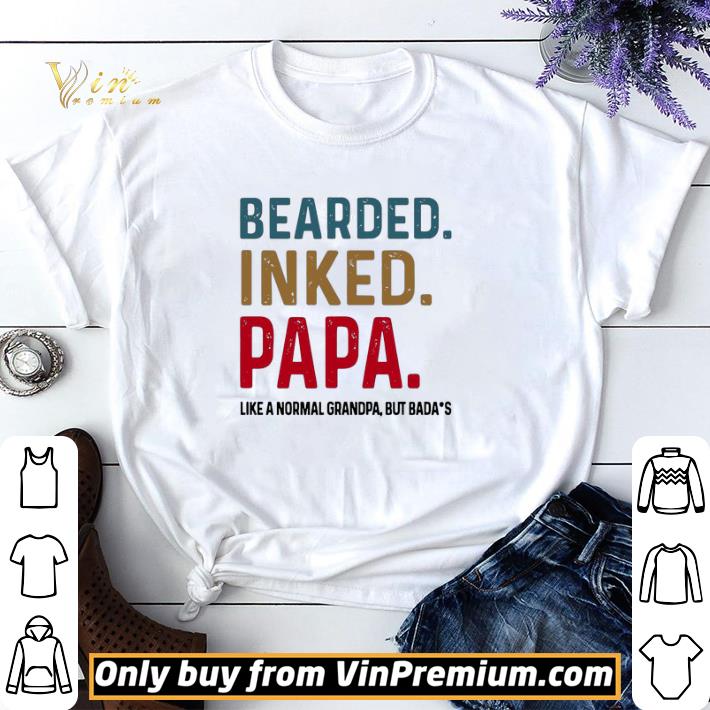 Bearded inked Papa like a normal grandpa but bada’s shirt sweater