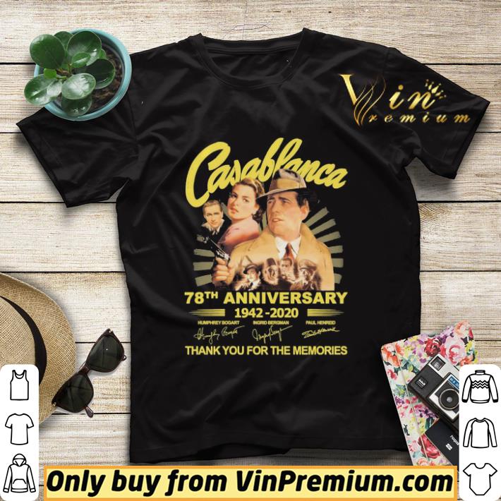 df0e8918 casablanca 78th anniversary 1942 2020 thank you for the memories signatures shirt sweater 4 - Casablanca 78th anniversary 1942 2020 thank You for the memories signatures shirt sweater