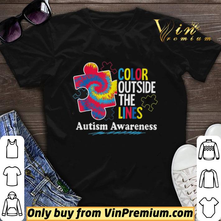 Autism Awareness Aspergers Puzzle Piece Color Outside The Lines shirt sweater