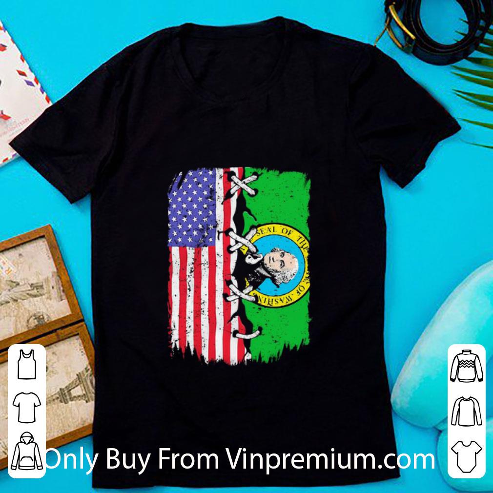 Awesome George Washington State American Flag 4th Of July shirt