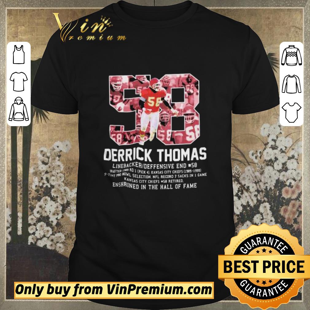 Awesome 58 derrick thomas kansas city football linebacker jersey shirt